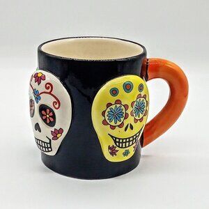 Day Of The Dead Ceramic Sugar Skull Mug NWT
